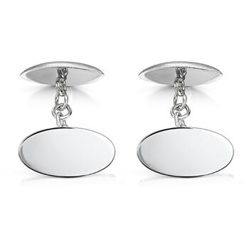 Silver Rugby Engraved Cufflinks | Groom's Party Wedding Gift, 4 of 8