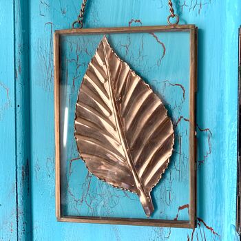 Brass And Glass Copper Leaf Art, 10 of 12