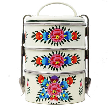 Traditional Indian Tiffin Box Hand Painted, 5 of 11