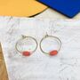 Minimal Glass Coloured Bead Hoop Earrings, thumbnail 4 of 12