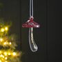 Red Glass Mushroom Hanging Decoration, thumbnail 1 of 2