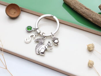Personalised Cute Squirrel And Acorn Keyring Nature Lover Gift, 4 of 11