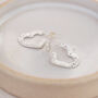 Sterling Silver Textured Heart Cut Out Earrings, thumbnail 2 of 3