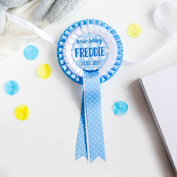 New Baby Boy Personalised Rosette, 4 of 4