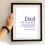 Personalised Dictionary Style Father's Day Print, thumbnail 1 of 3
