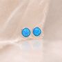 6mm Sterling Silver Blue Opal Stud Earrings, thumbnail 1 of 9