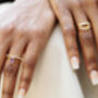 White Topaz Gemstone Paved Gold Band Ring, thumbnail 6 of 6
