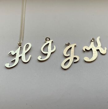Sterling Silver Initial Necklace In A Romantic Script, 5 of 8