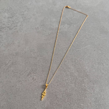 Gold Lightning Bolt Necklace – Empowering Jewellery Gift For Her, 5 of 6