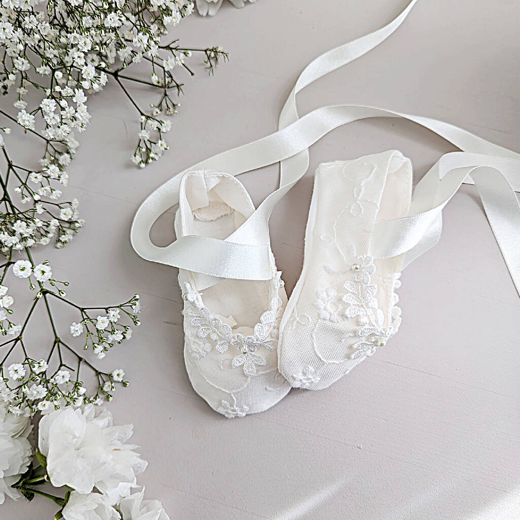 Ava Christening Booties, 1 of 3