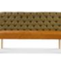 Vintage Leather Or Harris Tweed Buttoned Sofa Bench, thumbnail 7 of 12