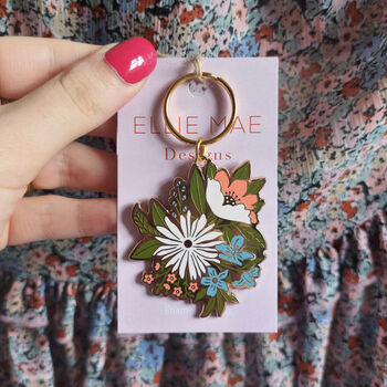 Mixed Flower Enamel Keyring, 7 of 9