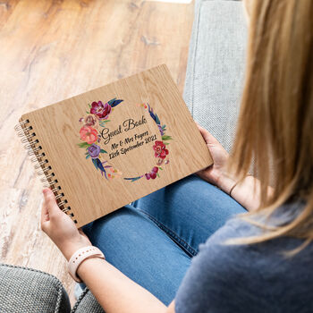 Personalised Wedding Guest Book Summer Flowers, 2 of 6