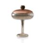 Set Of Three Footed Glass Serving Stand With Rose Gold Lid, thumbnail 2 of 2