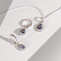 December Birthstone Tanzanite Sterling Silver Huggie Hoop Earrings, thumbnail 4 of 12