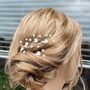 Set Of Five Pearl Flower Bridal Hair Pins, thumbnail 4 of 12