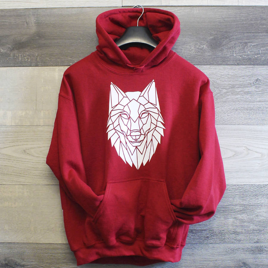 wolf print hoodie