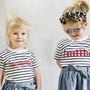 Kids Striped Name T Shirt, thumbnail 2 of 5