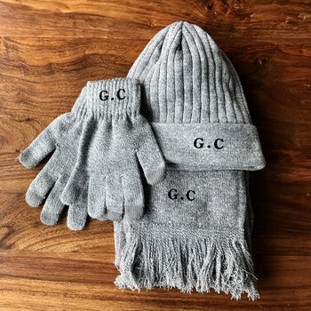 Personalised Initials Hat, Scarf And Gloves Set, 8 of 10