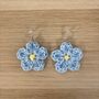 Handmade Crochet Forget Me Not Earrings: Surgical Steel, thumbnail 7 of 11