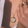 Aylin Abalone Shell Moon Necklace | 14 K Gold Plated, thumbnail 1 of 10