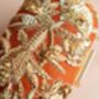 Maisha Rust Orange Silk Oval Clutch, thumbnail 5 of 7