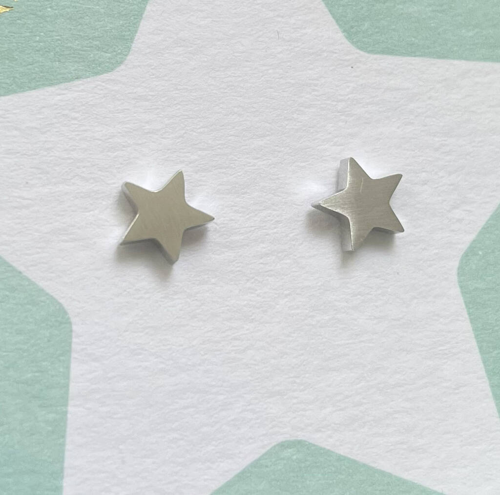 Christmas Edition Silver Star Studs, 1 of 3