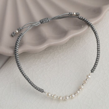 Sterling Silver Pearl Friendship Bracelet, 3 of 12