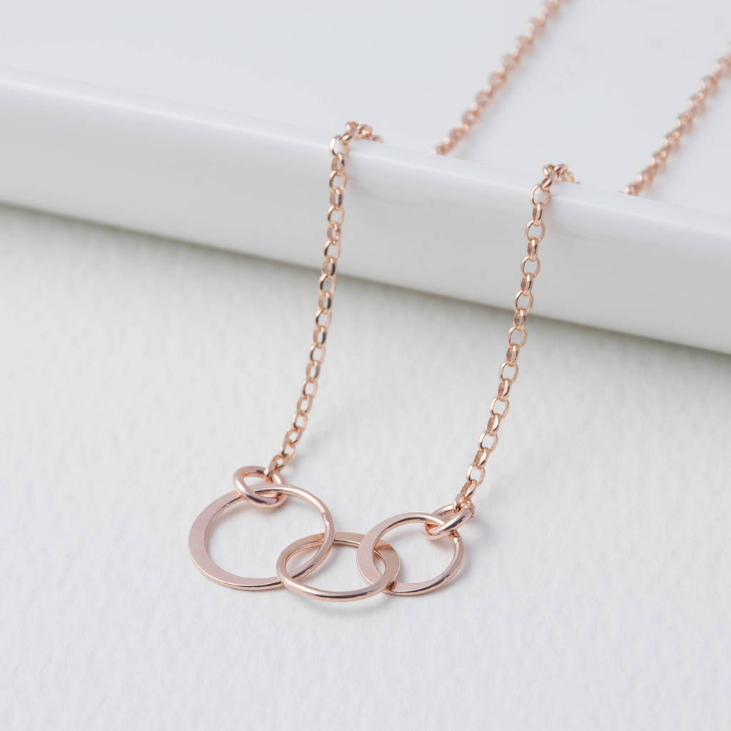 18ct Rose Gold Plated Eternity Circle Necklace By EVY Designs