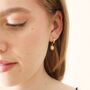 Sunburst Star Charm Hoop Earrings In Gold Plating, thumbnail 6 of 8
