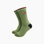 Embroidered Off Roader Striped Combed Cotton Socks In Green, thumbnail 1 of 4
