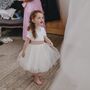 Cap Sleeve Heart Back Large Satin Bow Sash Tutu Dress, thumbnail 6 of 7