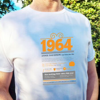 Personalised 60th Birthday Gift 1964 T Shirt, 3 of 12