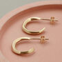 9ct Gold Curved Small Hoop Earrings, thumbnail 3 of 12