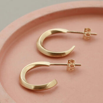 9ct Gold Curved Small Hoop Earrings, 3 of 12