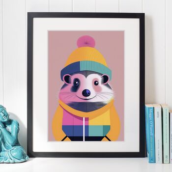 Winter Hedgehog Illustration Art Print, 2 of 3