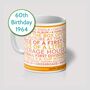 Personalised 60th Birthday Mug Gift 1964, thumbnail 1 of 11