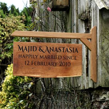 Live Edge Engraved Double Sided Swinging Sign, 5 of 11