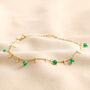 Semi Precious Stone Droplet Anklet In Gold, thumbnail 4 of 7