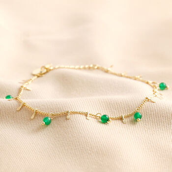 Semi Precious Stone Droplet Anklet In Gold, 4 of 7