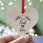 Couples Wooden Mistletoe Christmas Tree Decoration, thumbnail 1 of 3