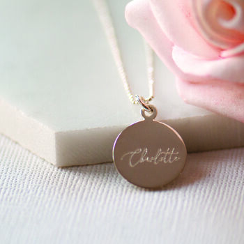 Girls Name Engraved Sterling Silver Necklace, 5 of 12