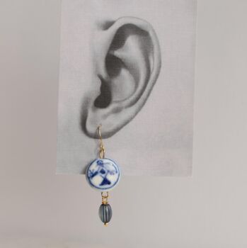 Blue Bird Delft Earrings, 4 of 7