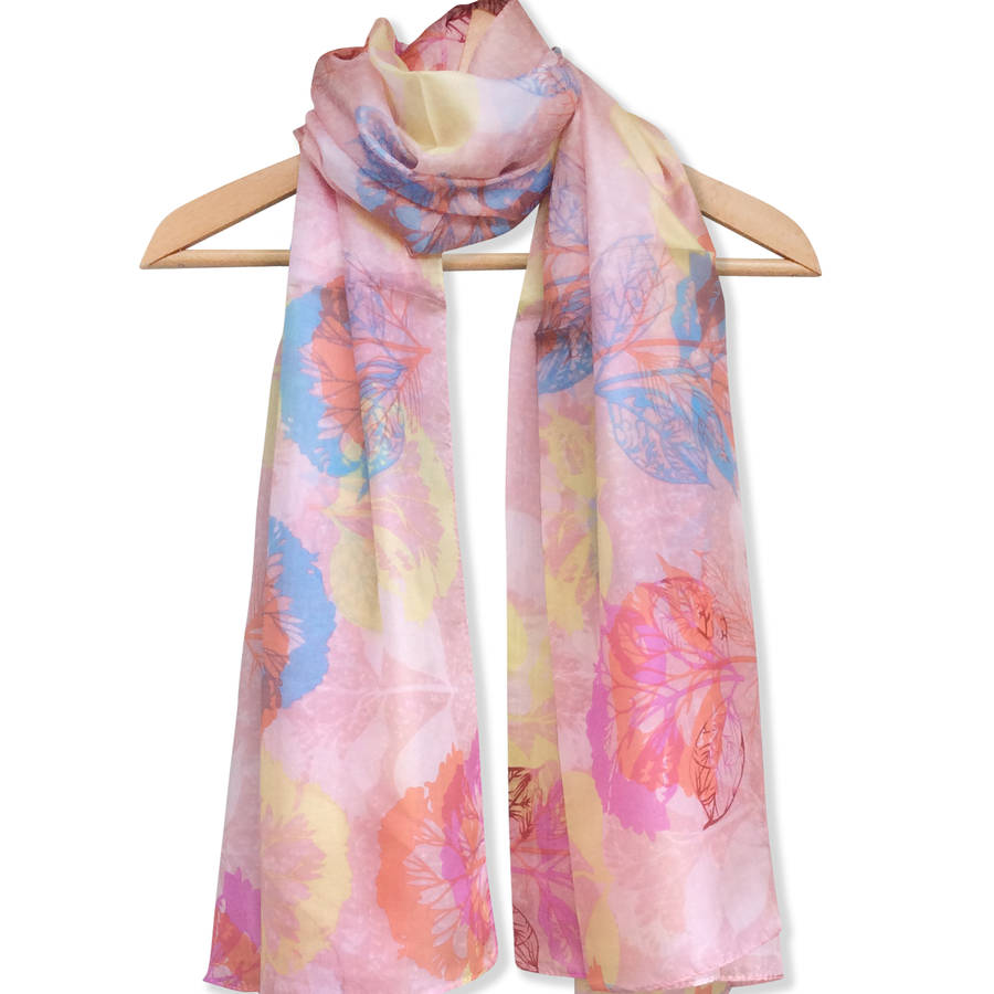 large 'hydrangea' pure silk scarf by wonderland boutique