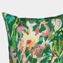 Abstract Floral Velvet Cushion, Green, thumbnail 3 of 5