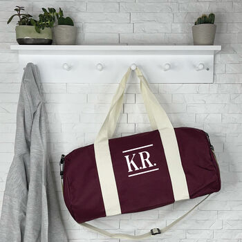 Personalised Mens Holdall Bag With Initials In Block, 2 of 4