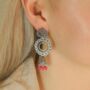 Indian Boho Oxidised Drop Ethnic Jhumkis Earrings, thumbnail 7 of 12