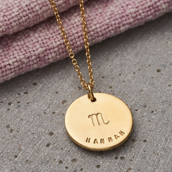 Personalised Large Zodiac Disc Necklace, 2 of 8
