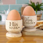Personalised Couples Wooden Egg Cup Set, thumbnail 4 of 4