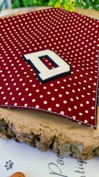 Personalised Polka Dot Dog Tie On Bandana Red Or Green, 12 of 12